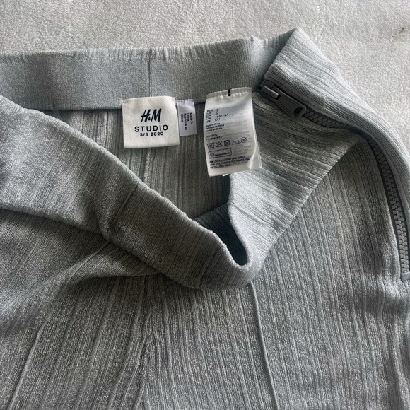 H&M Studio Glittery Silver Flare Leggings, S - Picture 2 of 3